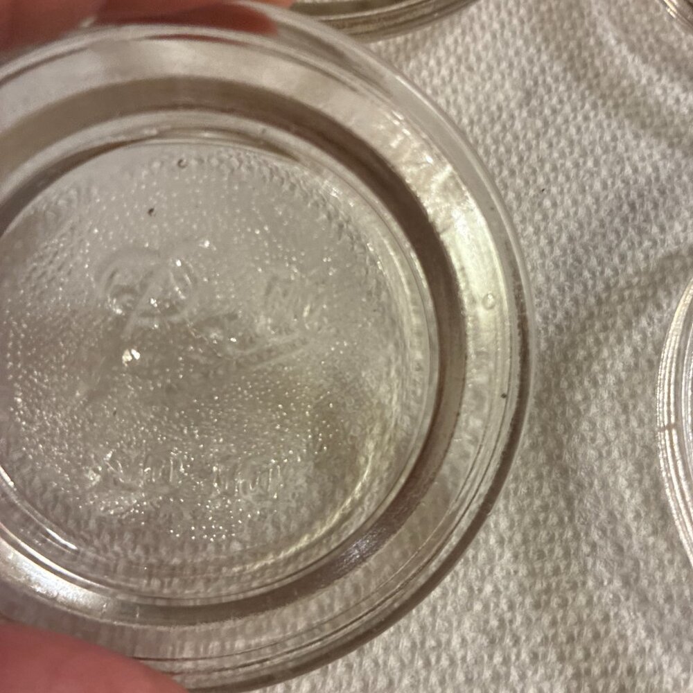 Ball Jar Mason Jar Lid Glass Inserts No 10 lot of 4 Vintage - Picture 5 of 7